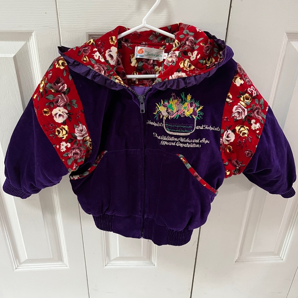 Kids Floral Purple and Red Jacket